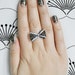 Fahtephur. Short Fake Nails, Geometric, Silver and Black, False Nails, Press On Nail, India Inspired, Boho, Press On Nails
