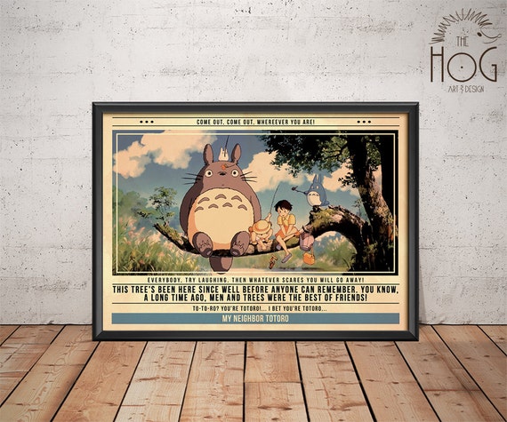My Neighbor Totoro Poster Quote Retro Movie Poster Movie