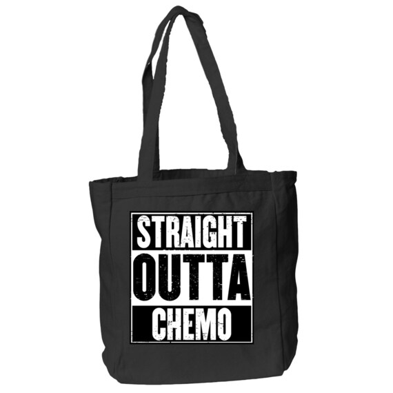 Straight Outta Chemo Tote Bag by RibbonRevolution on Etsy