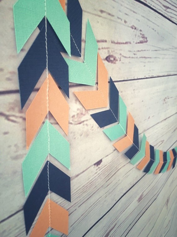 Aztec Arrow Cardstock Garland Bohemian Shower Decor Coral