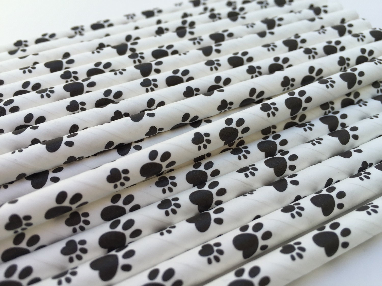 Paw Print Party Straws 25 Dog Party Straws Paw Party Straws