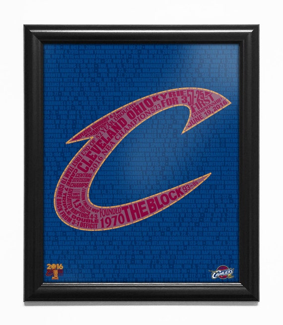 Cleveland Cavaliers 2016 NBA Champions Logo Word Art.