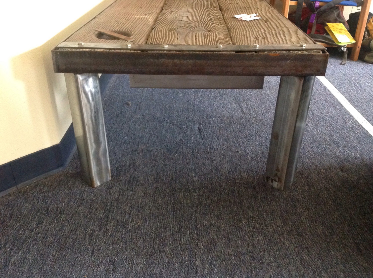 WWII Liberty Ship Hatch coffee table with custom base