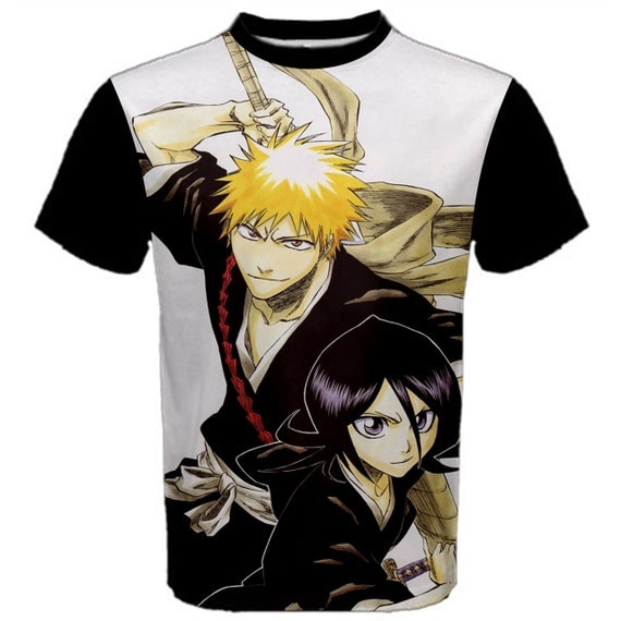 Bleach Shirt Anime Manga T-Shirt Black White by HitoriDesign