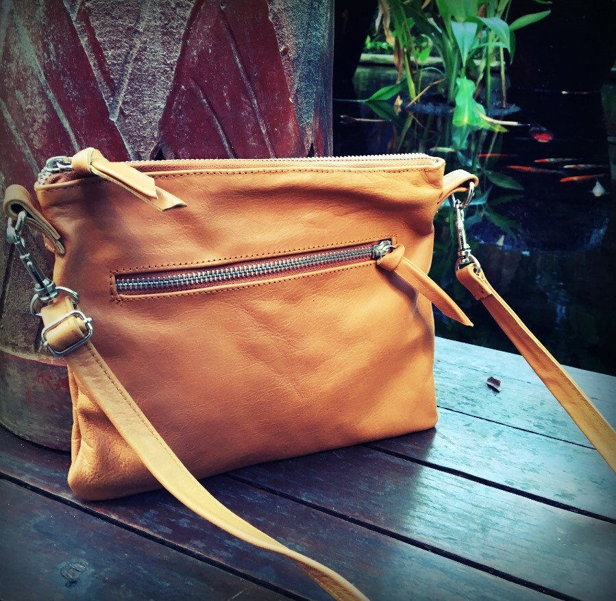 Small Leather crossbody bag. Simple compact and stylish made