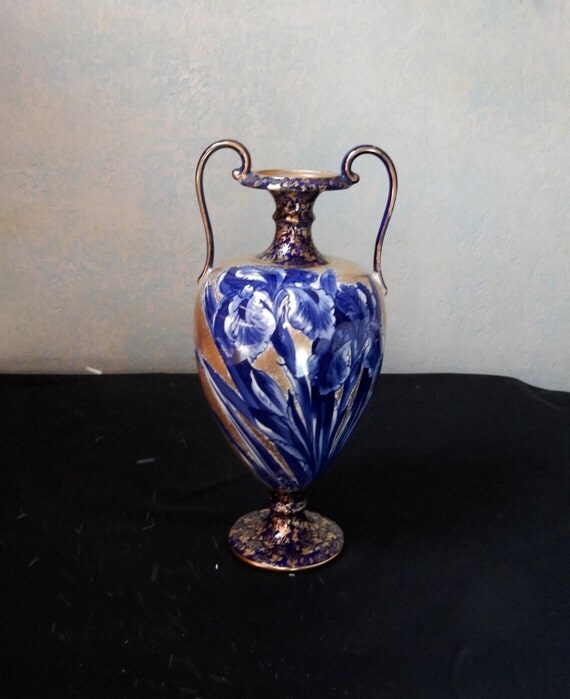 RESERVED FOR KARI Sale Royal Doulton Blue Iris Vase Art