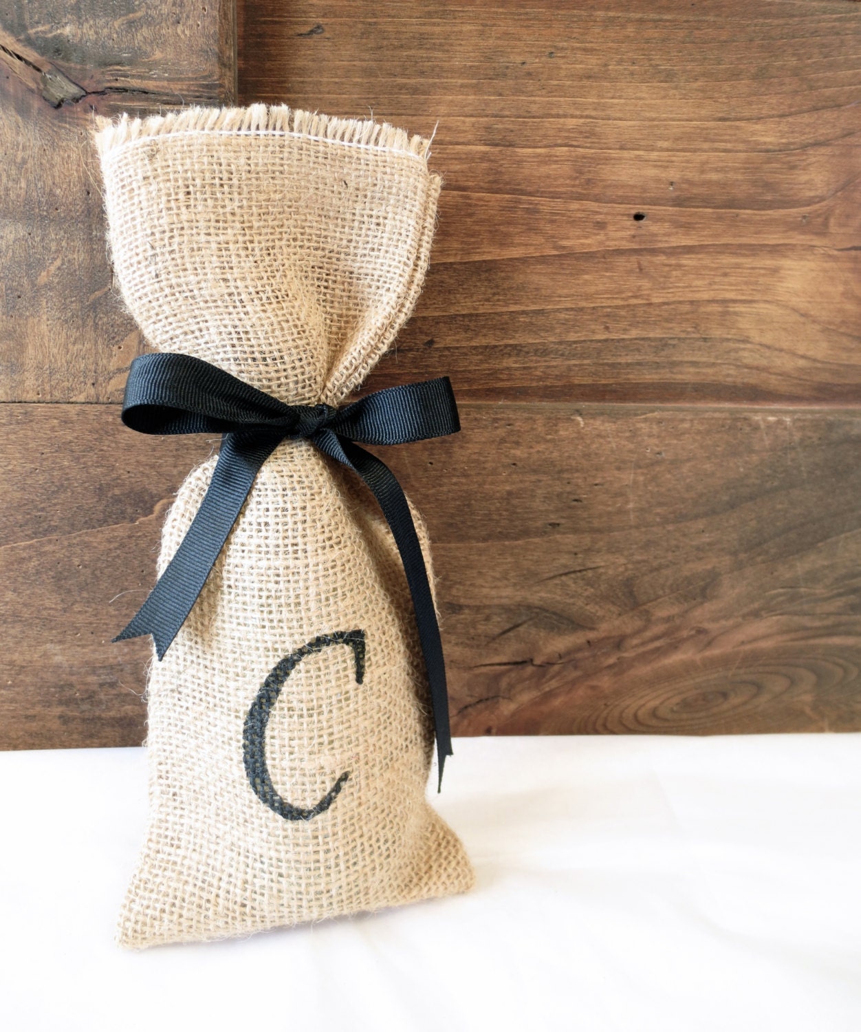 25 Personalized Gift Bags Large Burlap Favor Bag Monogram