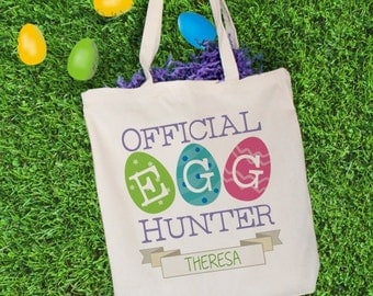 Official Easter Egg Personalized Tote Bag, Easter Bag, Easter Egg Hunt Bag