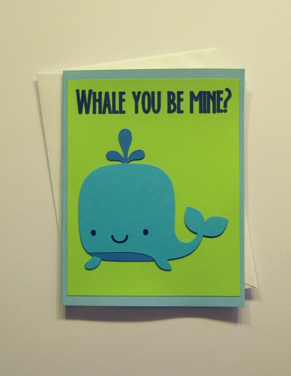 Whale Valentine Card Ocean Valentine Card by ...