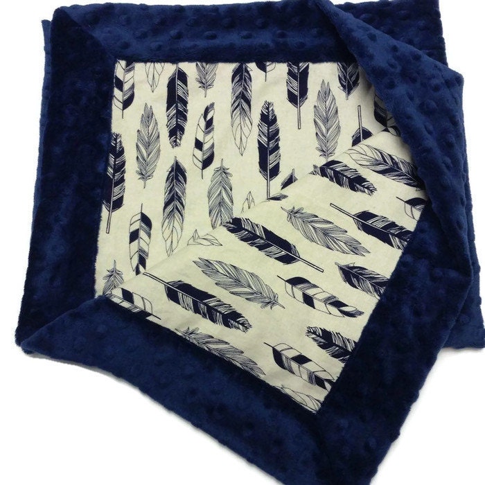 Minky baby blanket with feathers feather themed nursery