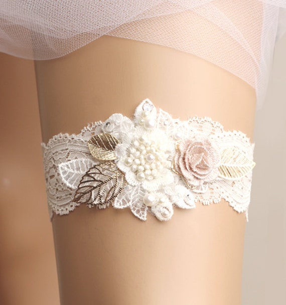 wedding garter, bridal garter, lace garter, white garter, crystal garter, toss garter, white lace garter, gold garter