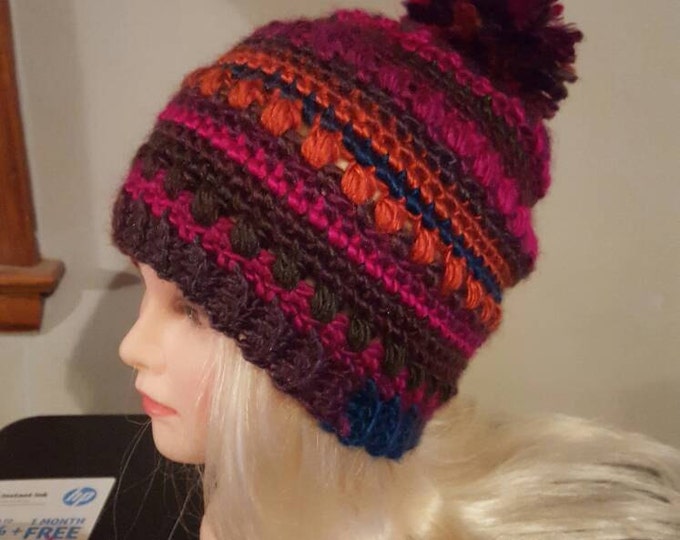 Handmade Crochet pompom hat