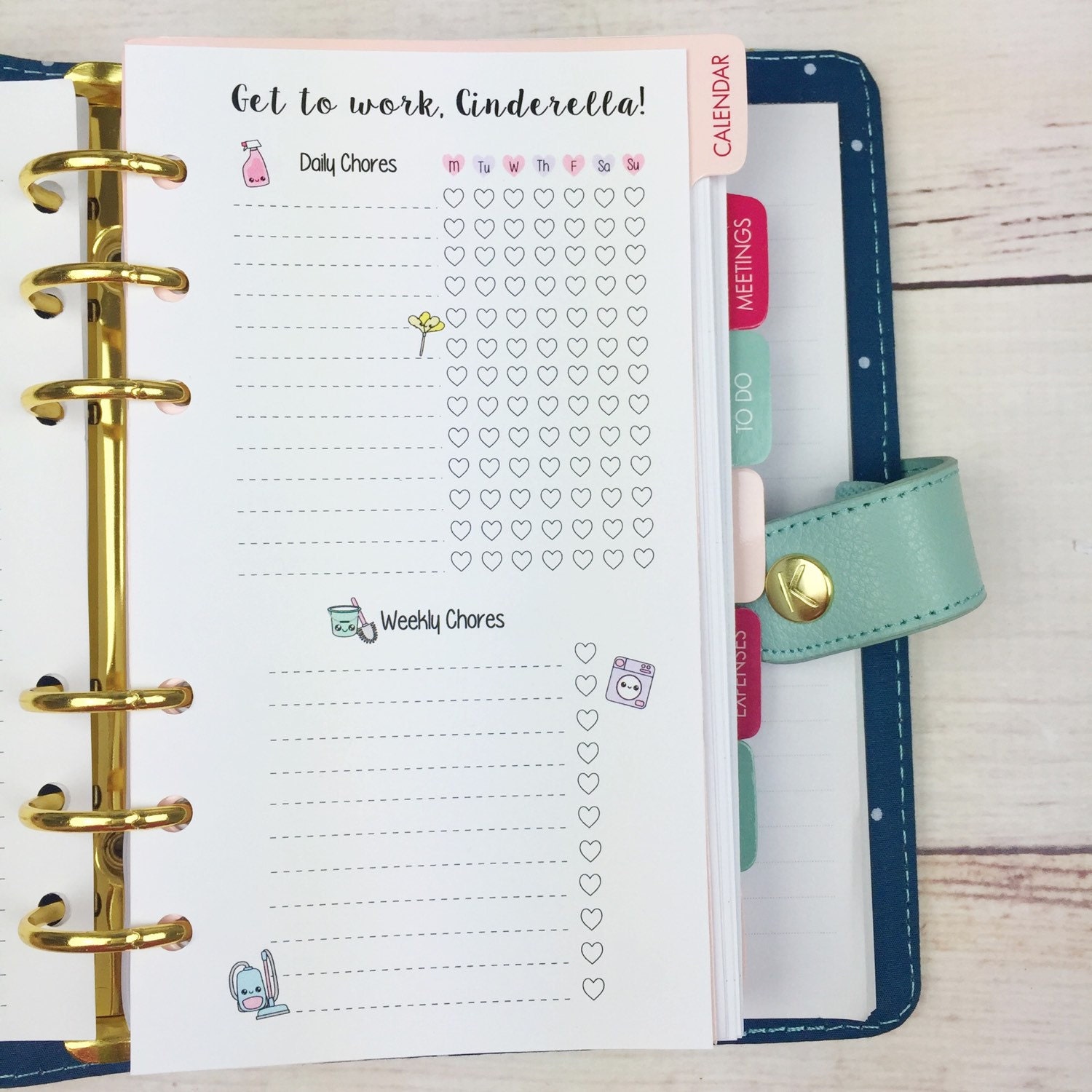 PERSONAL SIZE Planner Insert Cleaning List