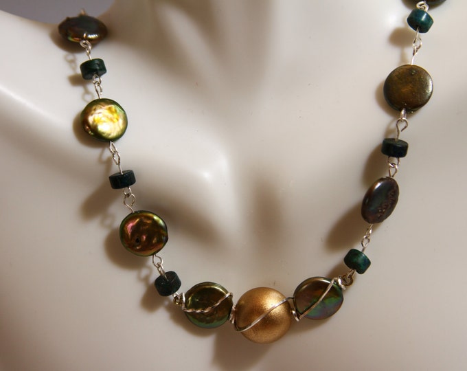 Azurite gemstone & silver necklace