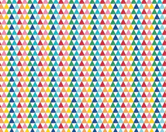 Riley Blake - Colorfully Creative - Crayola - Triangle - C5405-Multi - Crayon Tips - Pink - Yellow - Blue - Green - Back to School - Fall