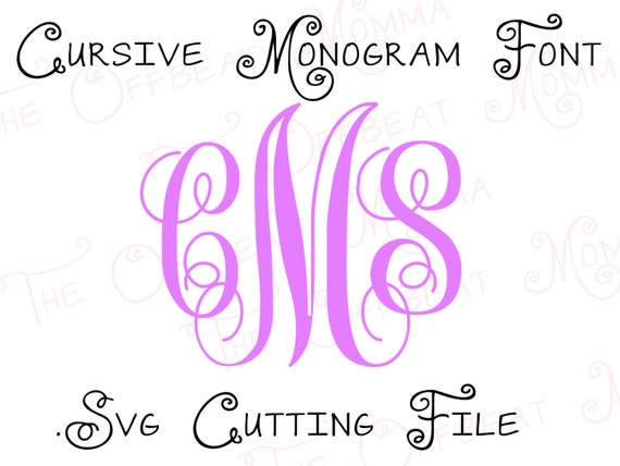 Download Cursive Monogram Cutting File - SVG - Vinyl File - Vinyl ...