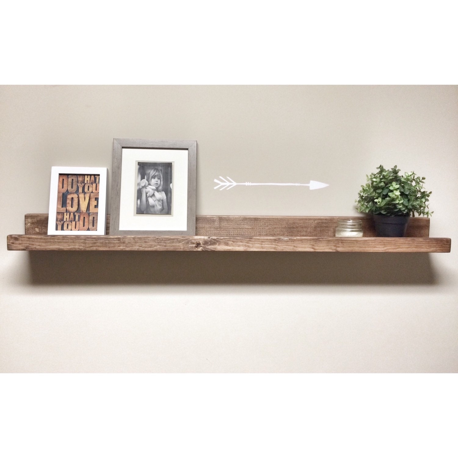 Rustic Wooden Picture Ledge Shelf Gallery Wall Shelf Rustic