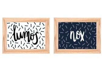 Lumos and Nox Art Prints | Harry Potter Spells
