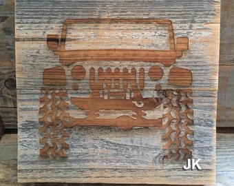 Laser engraved Jeep art (cj, yj, tj, lj, jk, jku, xj, zj)