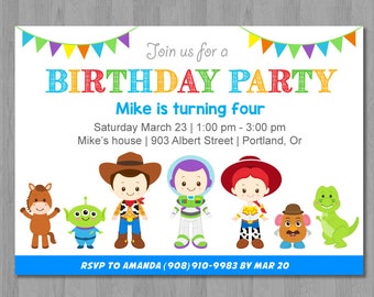 Toy Story Birthday Invitation, Toy Story Invitation, Toy Story Invite, Toy Story Birthday Invite