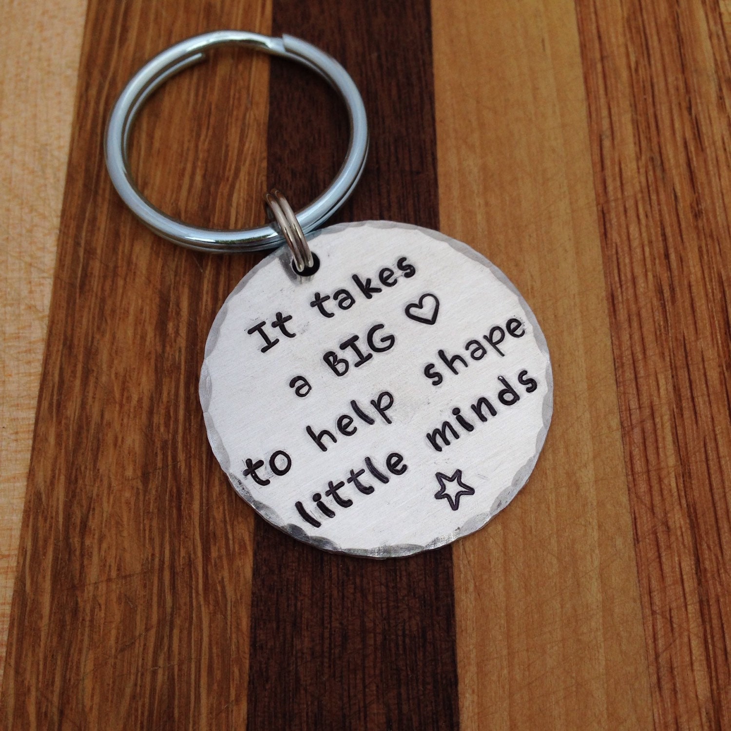 It Takes A Big Heart To Help Shape Little Minds Hand Stamped