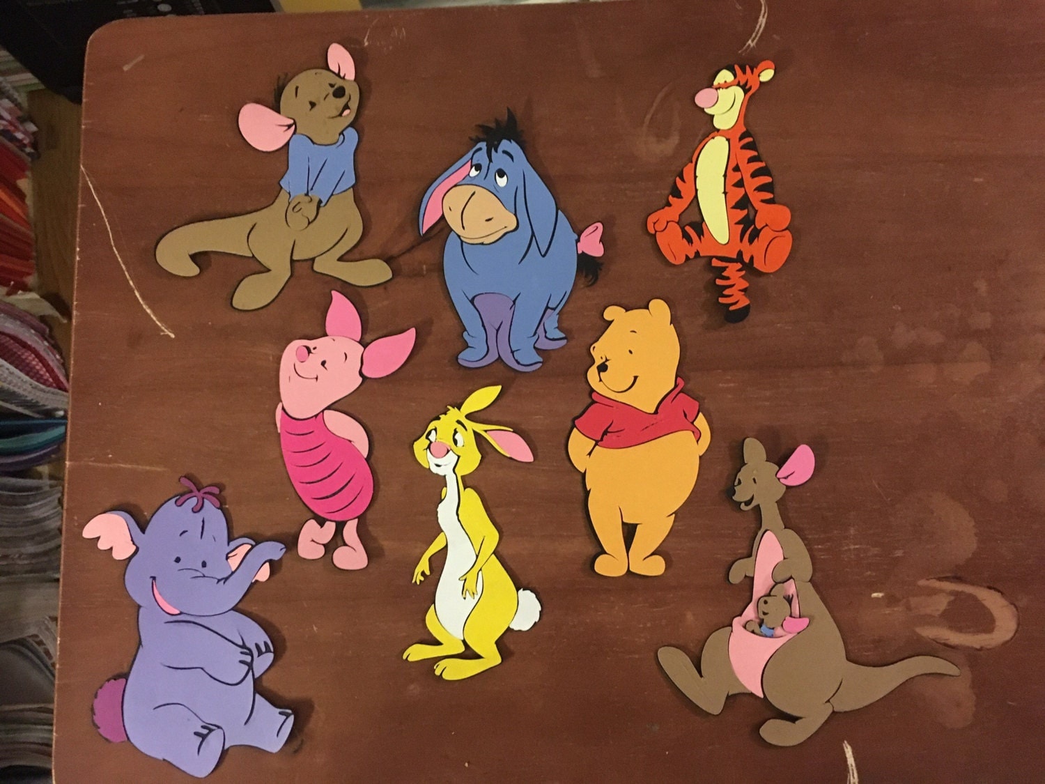 Winnie the Pooh Character die cuts. Set of 8