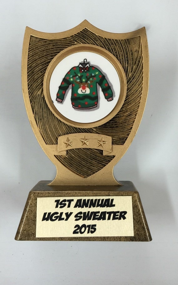 Items similar to ugly christmas sweater trophy christmas sweater trophy ...