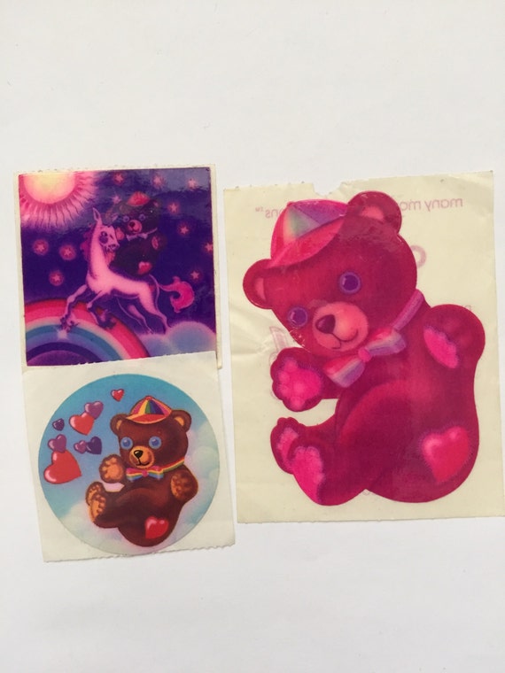 Vintage Lisa Frank Teddy Bear Stickers 80s Lisa Frank