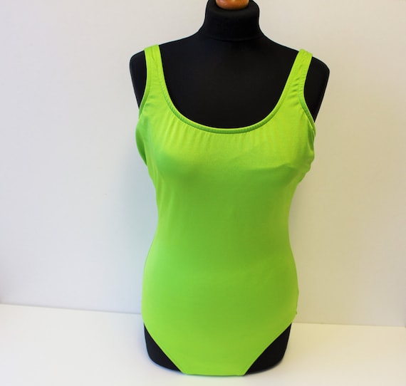 Bright Green One Piece Swimsuit Brand LANDS end WOMENS Large
