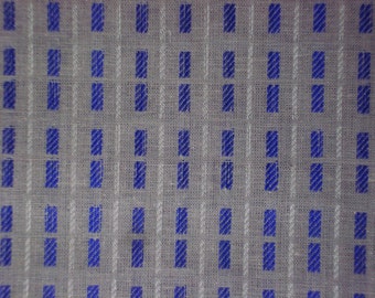 Woven Stripe Design#2-Cotton Yarn Dyed Dobby Woven-Grey Ground Color Navy White stripe-Vintage Woven Fabric-Craft supply-DIY tool-1Y10cm