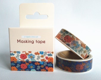 washi tape set/ masking tape set (2 rolls, flowers)