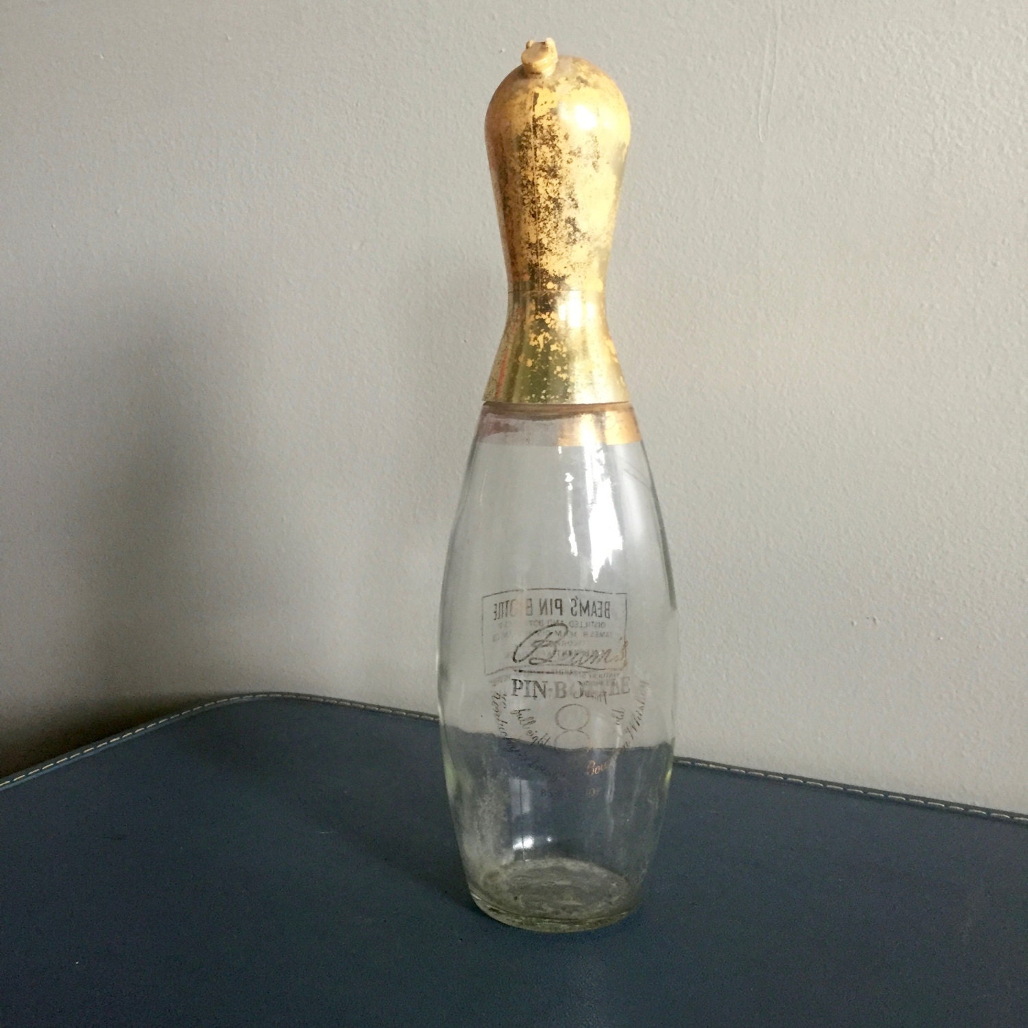 Vintage Liquor Decanter Bowling Pin Bottle Jim Beam Bottle