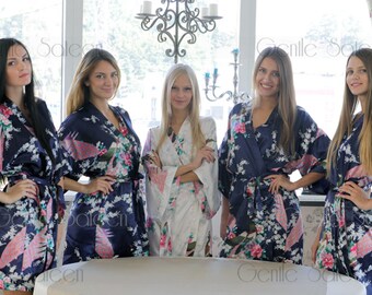 Bridesmaid Robes, Set of 6 Robes, Wedding Robe, Will You Be My Bridesmaid, Shipping from New York, Kimono Robe, Regular and Plus Size Robe