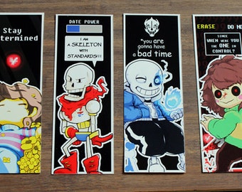 Undertale set Bookmarks. Set of points of Undertale book.