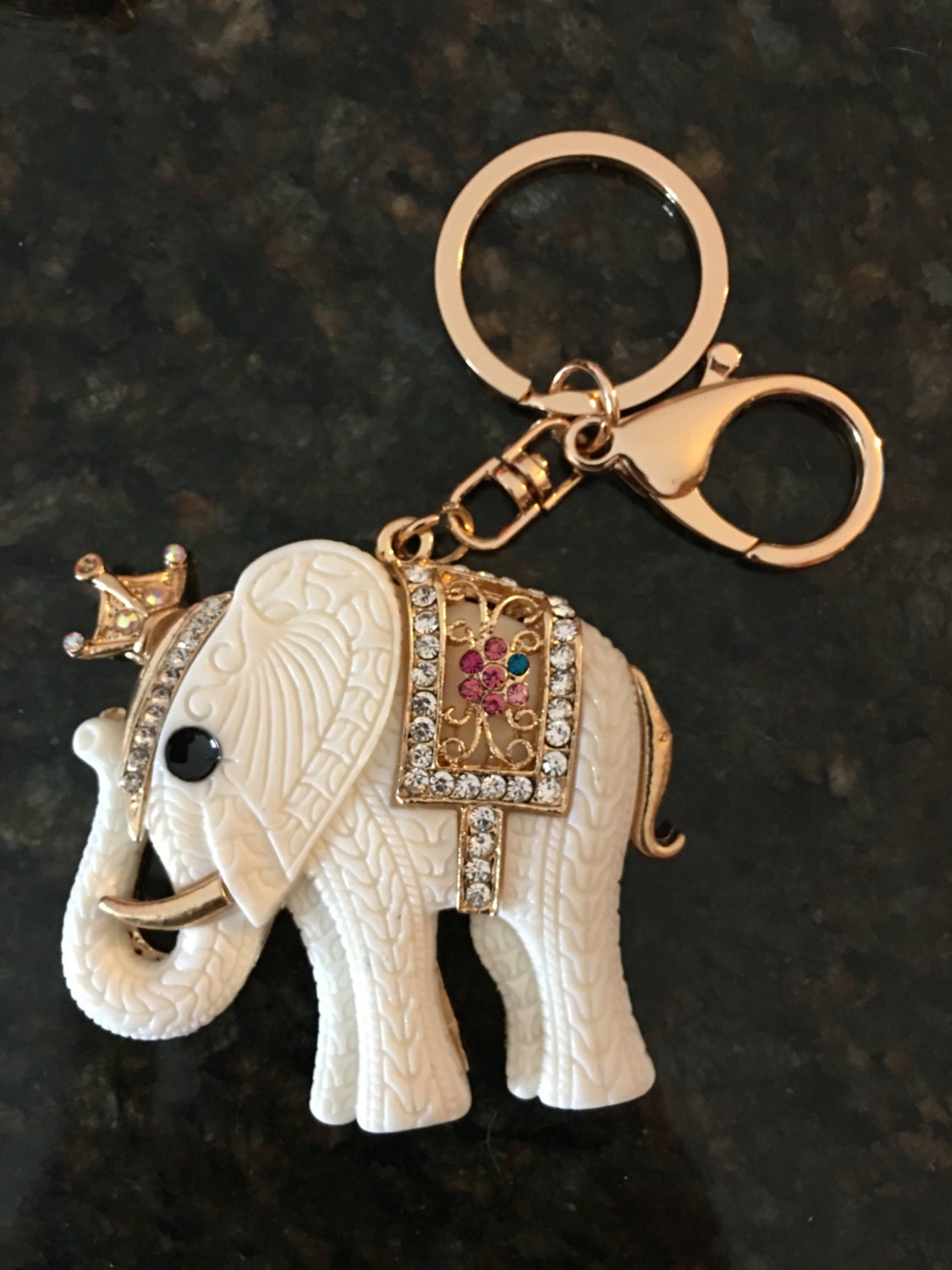 Decorative Elephant Keychain Charm