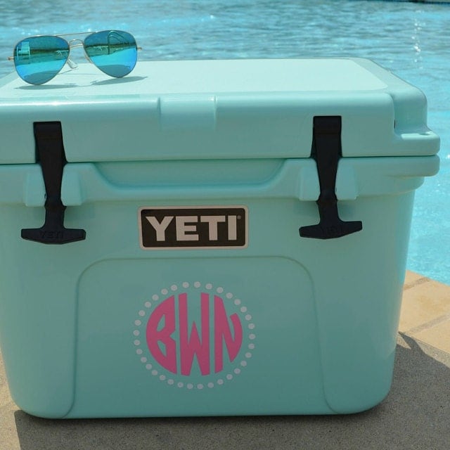 Yeti Cooler Roadie Circle Monogram Decal