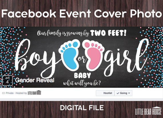 Facebook Event Cover Photo for Gender Reveal Party Digital