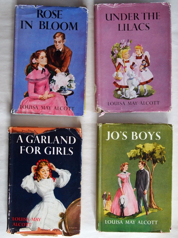 Vintage Louisa May Alcott books with original dust jackets:
