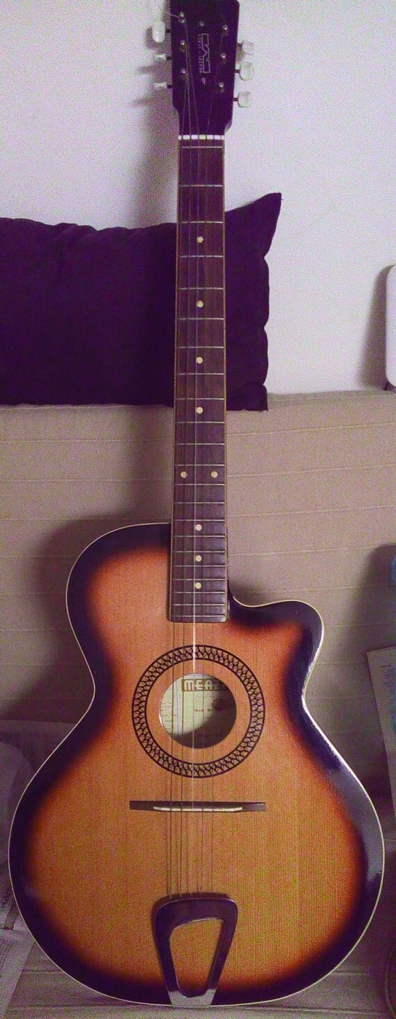 Meazzi acoustic guitar Made in Italy w/ label Milano 1964