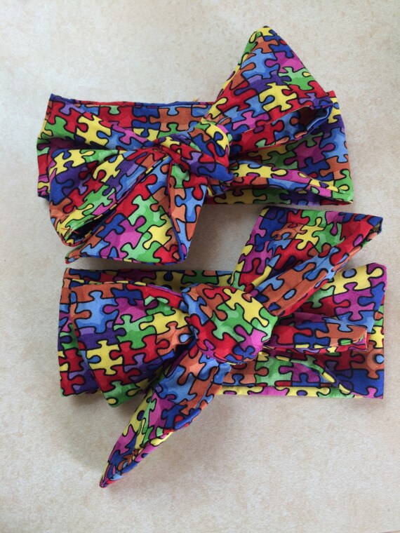 Items similar to Autism awareness headwrap on Etsy