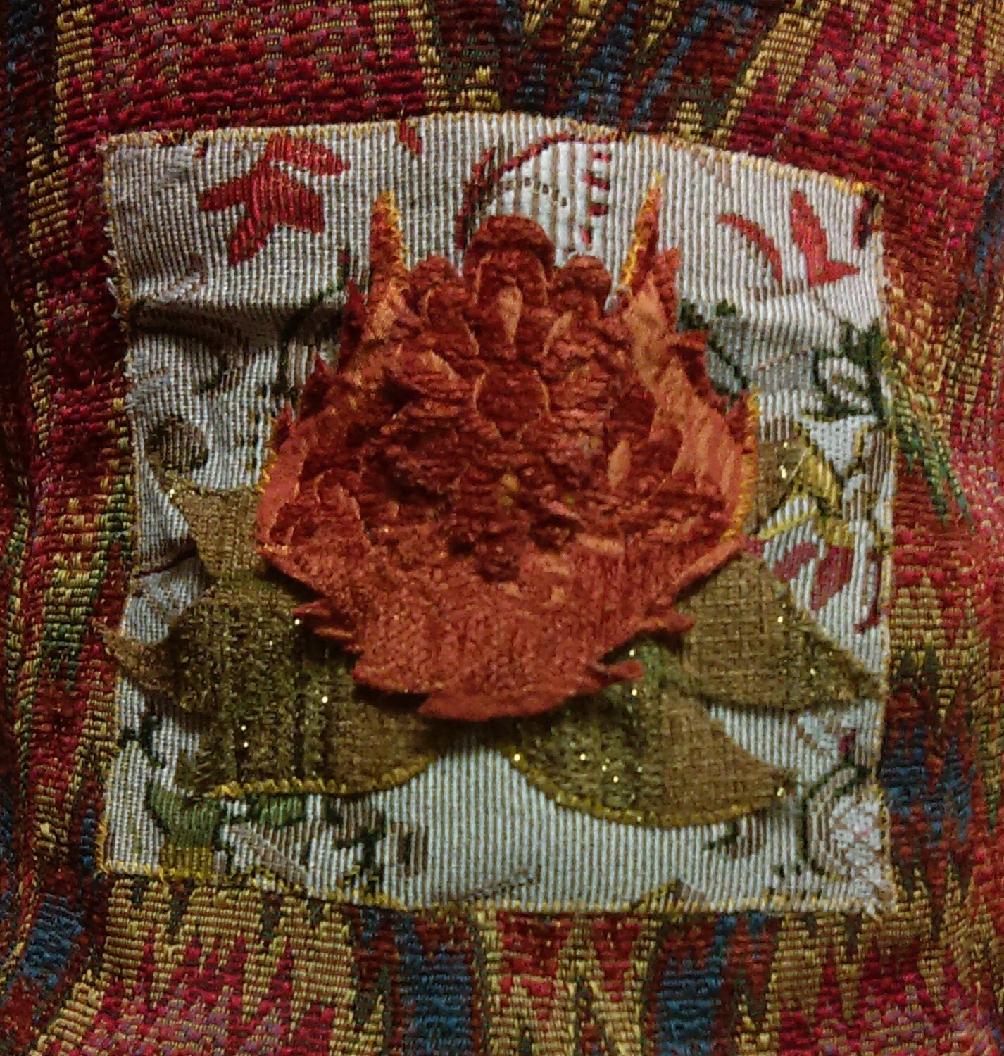 Tapestry hippie festival coat upcycled refashioned jacket with