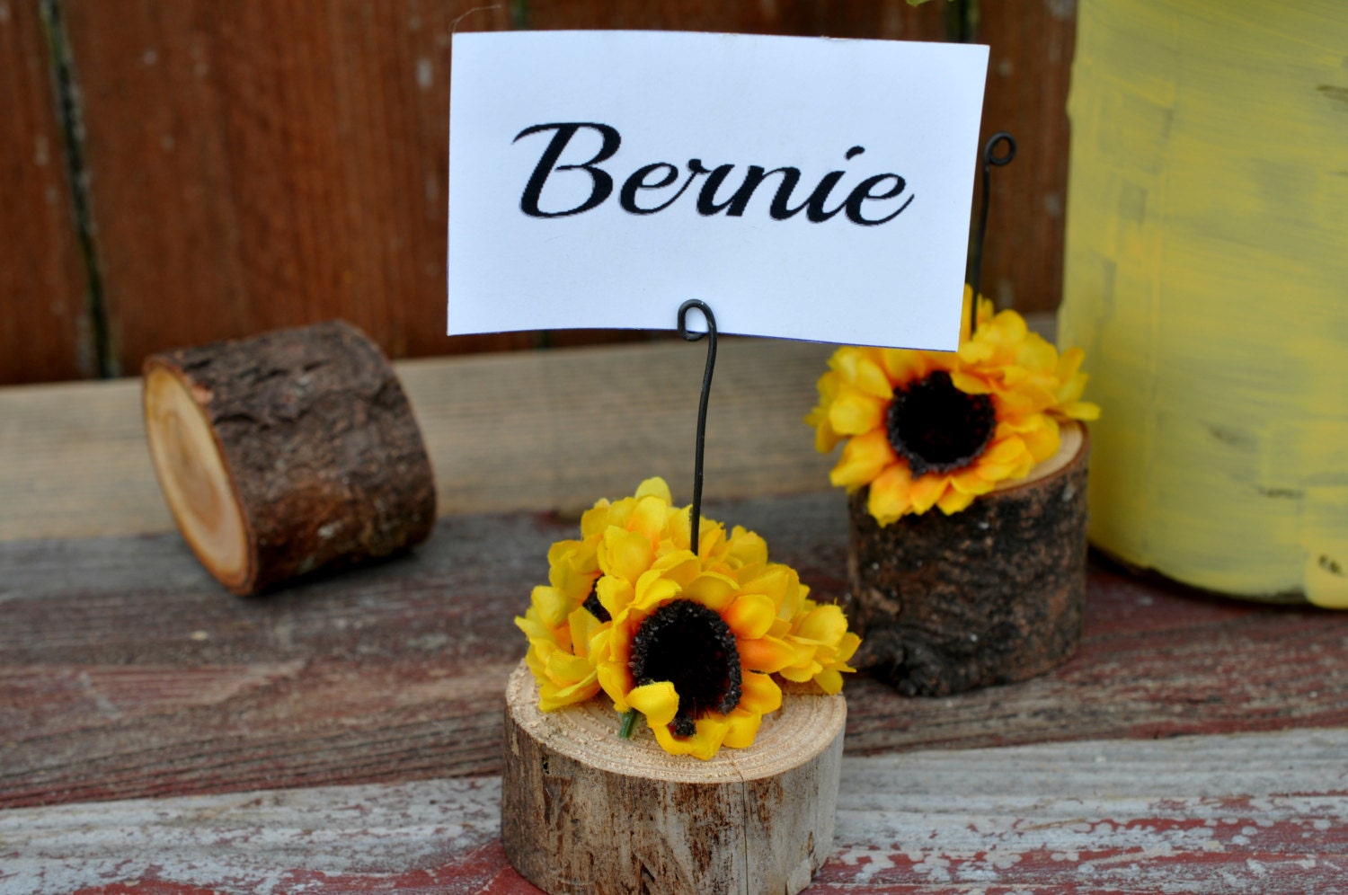 rustic spring wedding place card holders rustic wedding log