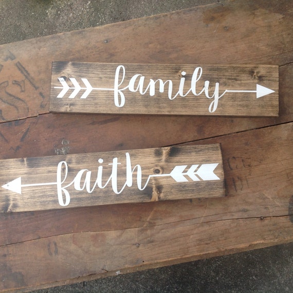 ARROW Wood Sign pick one rustic sign Family Love