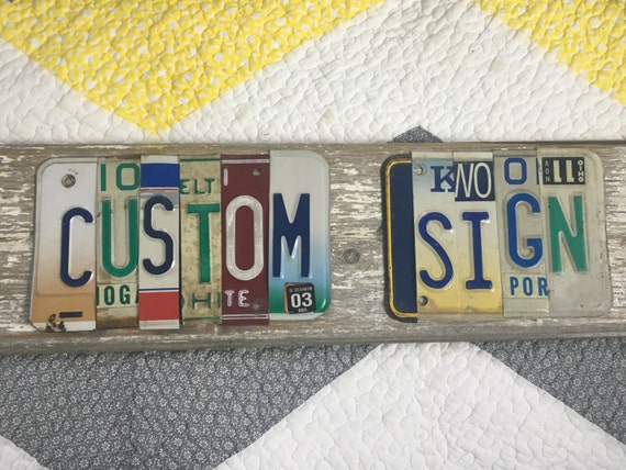 Custom License Plate Signs Personalized US by CLEVillageCraftsman