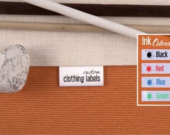 100 Custom Sewing Labels, Clothing Tags, White Satin Labels, Folded Fabric Tags, Garment Labels, Clothing Tags, 100% Washable, Delivered CUT
