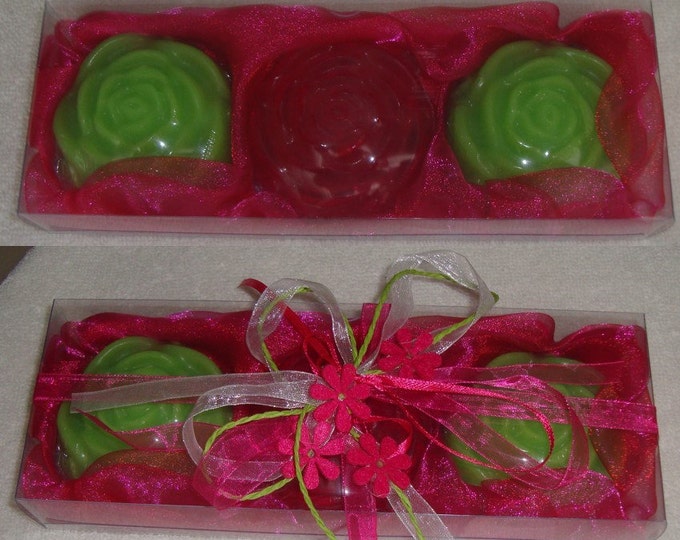 Summer Fuchsia and Lime Green - Elegant Gift Set with Luxury Scented Soaps: Ideal for Easter, Feast, Birthday, Party,Mother's/ Father's Day