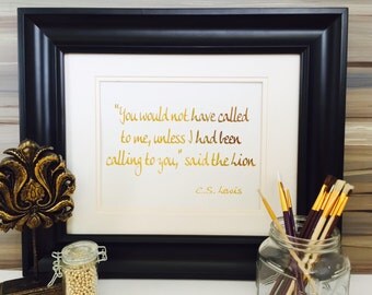 Narnia, lion, aslan, Narnia Quotes, CS Lewis, Gold Foil Wall Art, the lion the witch and the wardrobe