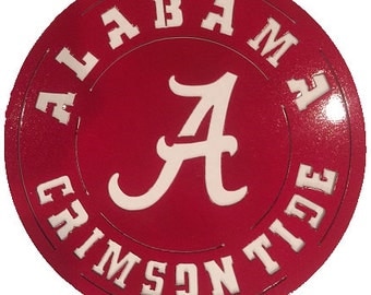 Items similar to University of Alabama Crimson Tide Red and White Poly ...