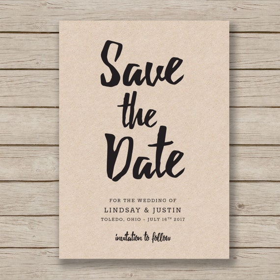 Save the Date Template EDITABLE by YOU in Word DIY Wedding