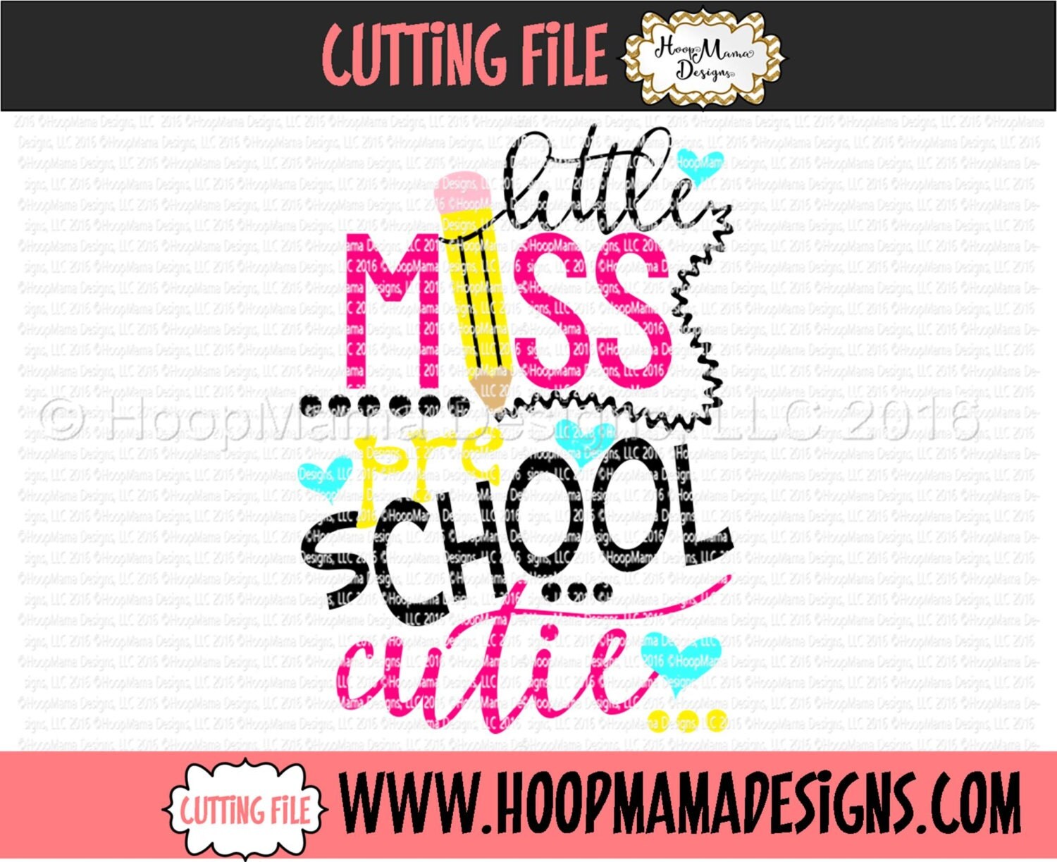 Little Miss Preschool Cutie SVG DFX EPS and png Files for